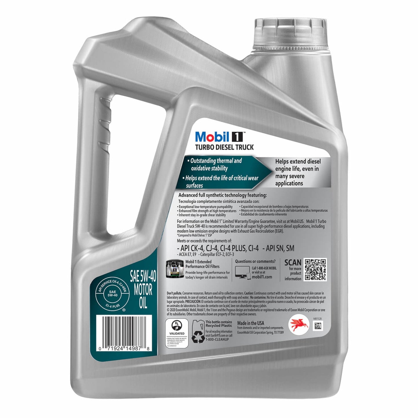 Mobil 1 Turbo Diesel Truck Full Synthetic Motor Oil 5W-40, 1 Gallon