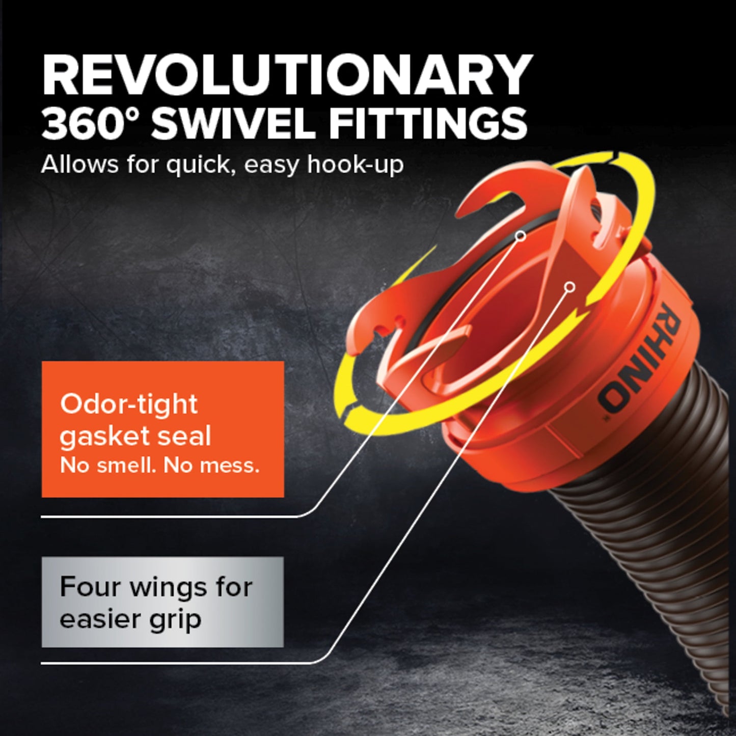 Camco RhinoFLEX 15-Foot RV Sewer Hose Kit - Multicolor, 23 Mils of Polyolefin (39762)
