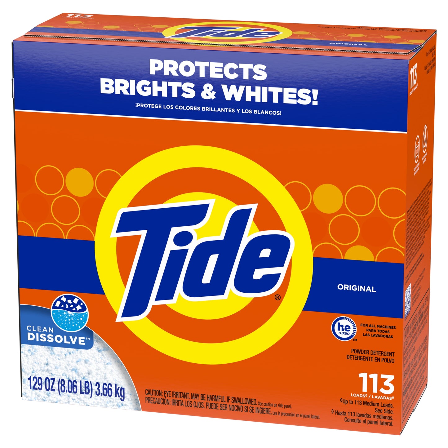 Tide Powder Laundry Detergent, Original Scent, 129 oz, 113 Loads