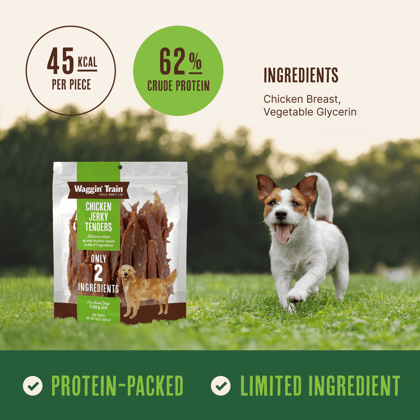 Waggin' Train High Protein Chicken Jerky Dog Treats,  30 oz. Pouch