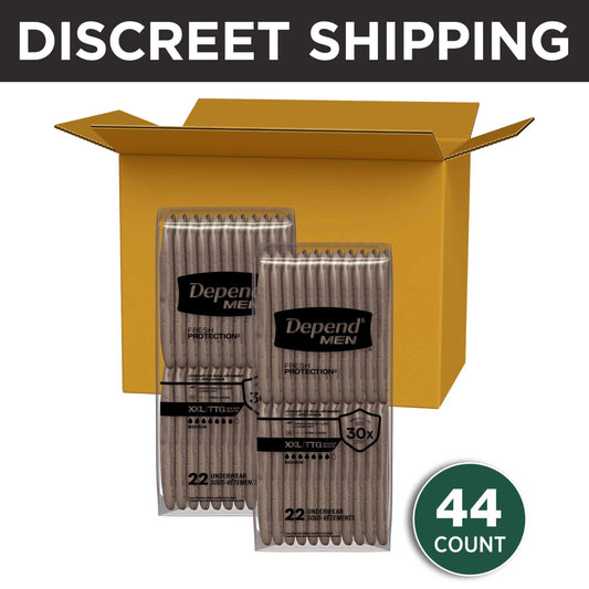 Depend Fresh Protection Incontinence Underwear for Men, Adult Diapers, XXL, 44 Count