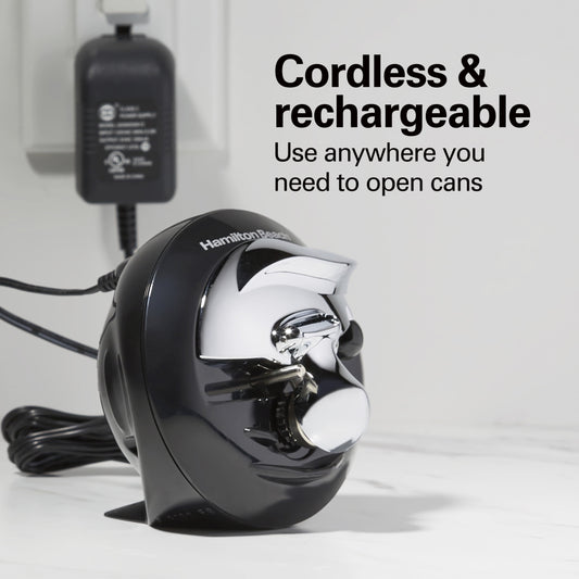 Hamilton Beach Walk 'n Cut Automatic Electric Can Opener, Cordless & Rechargeable, Black