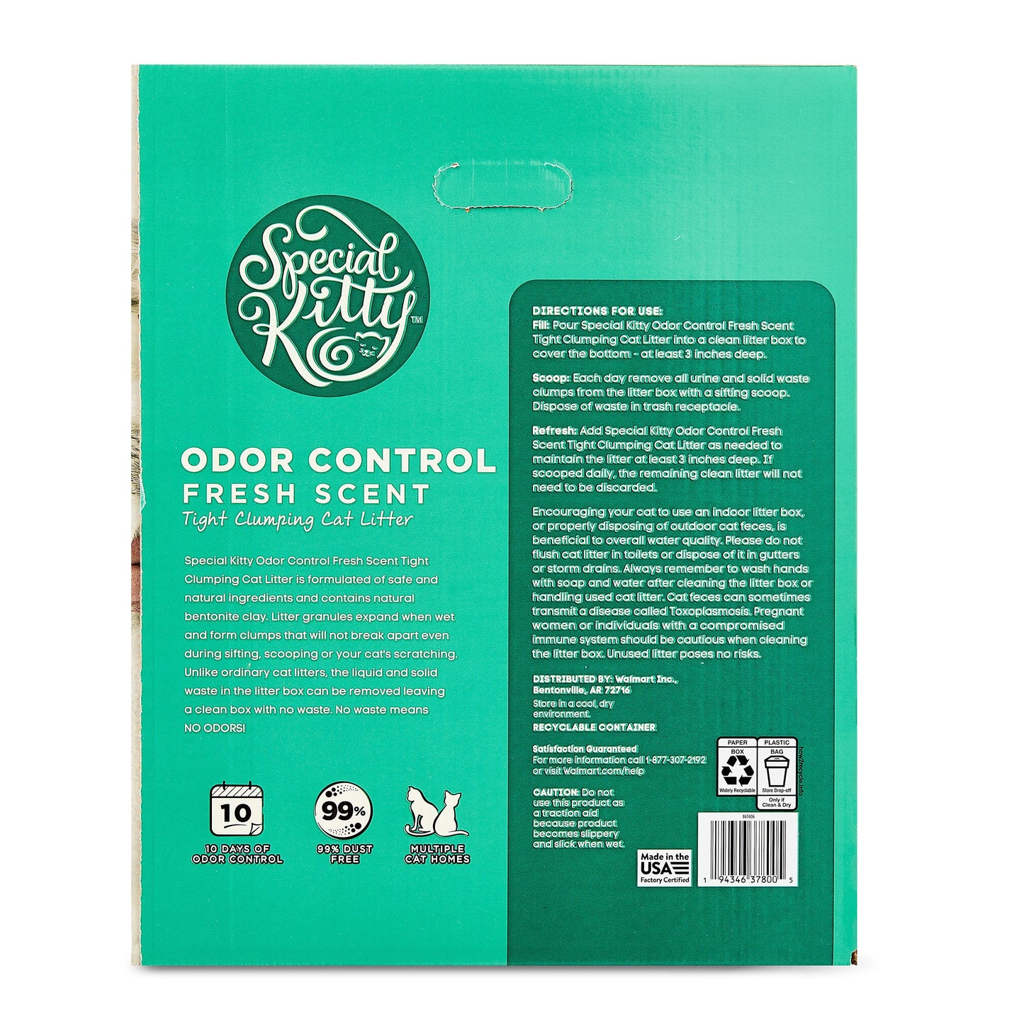 Special Kitty Clumping Clay Cat Litter, Fresh Scent, 45 lbs Box, 1 Count