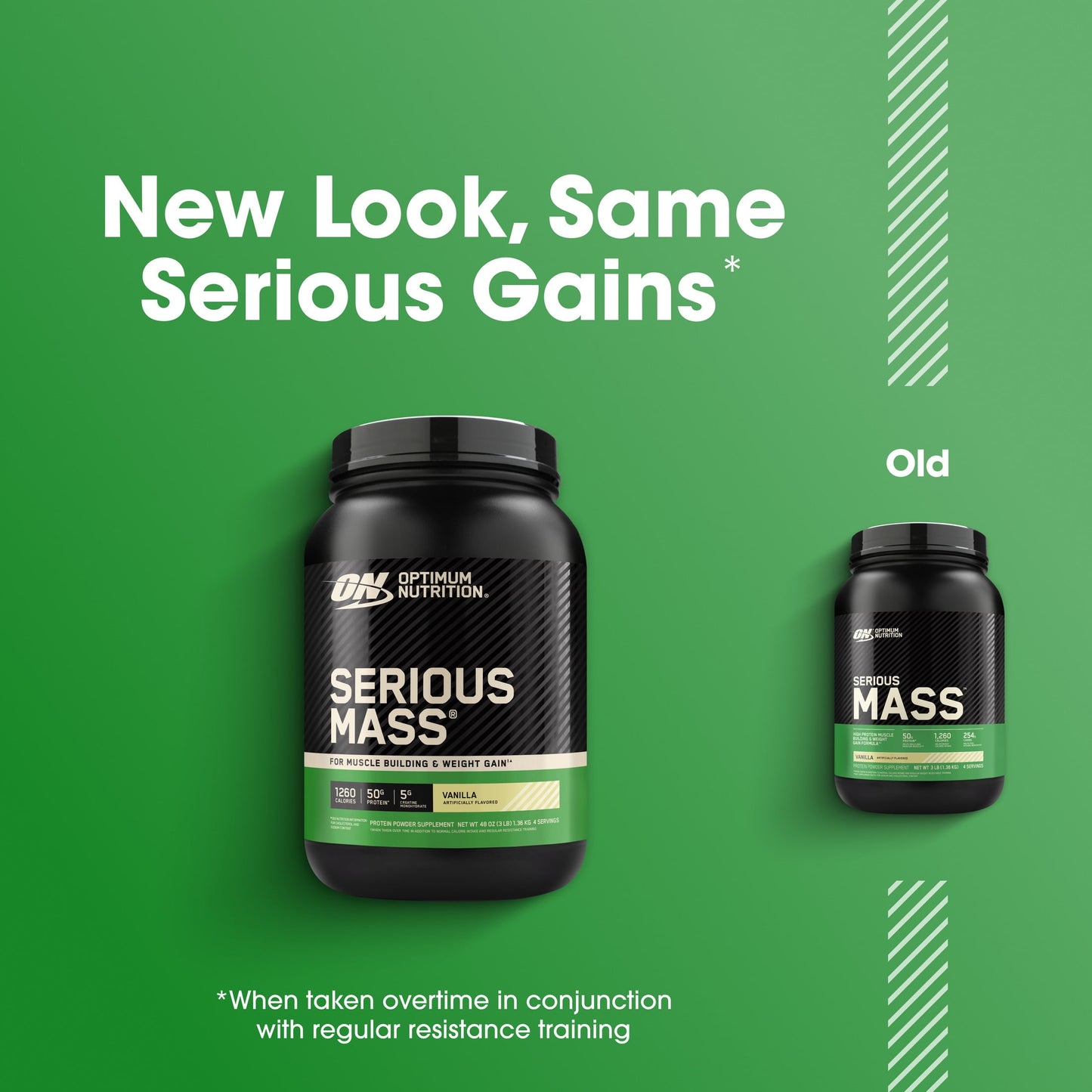 Optimum Nutrition Serious Mass, Vanilla, Weight Gainer Protein Powder, Mass Gainer, 3 lb