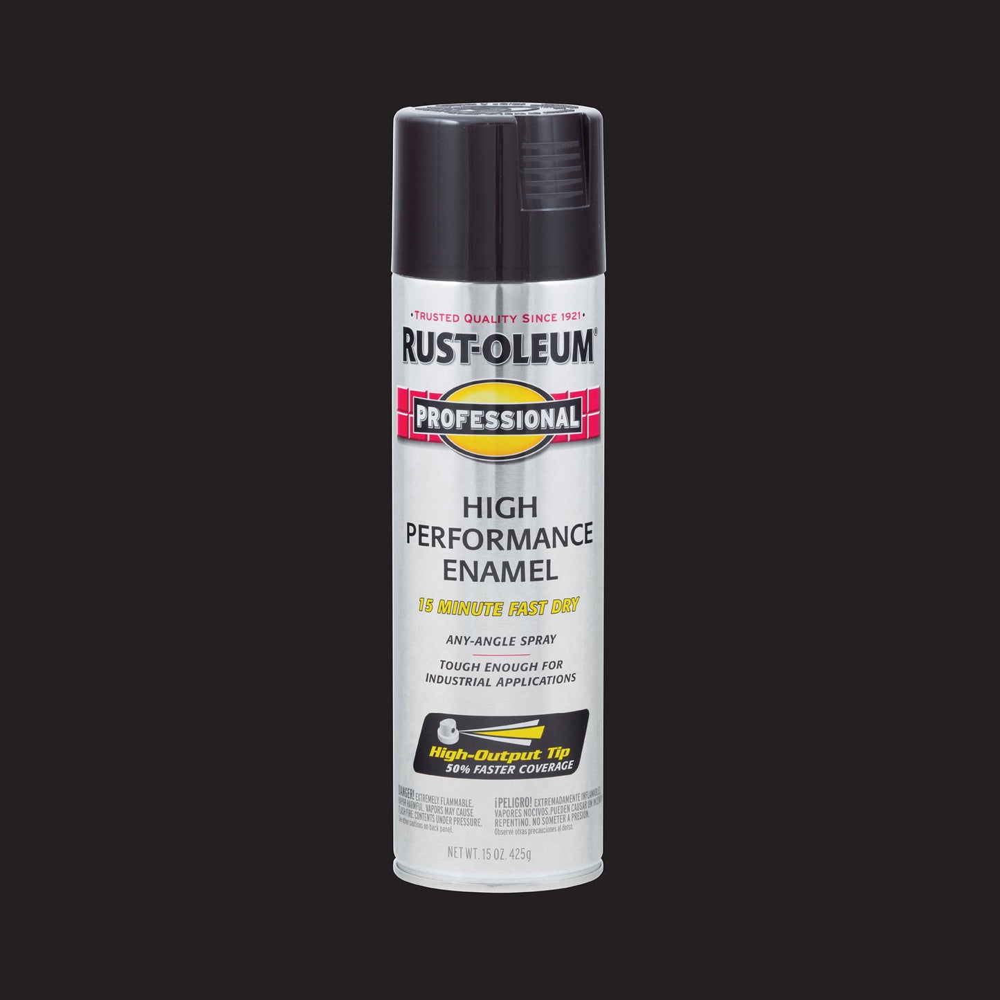 (6 pack) Black, Rust-Oleum Professional High Performance Gloss Enamel Spray Paint-7579838, 15 oz