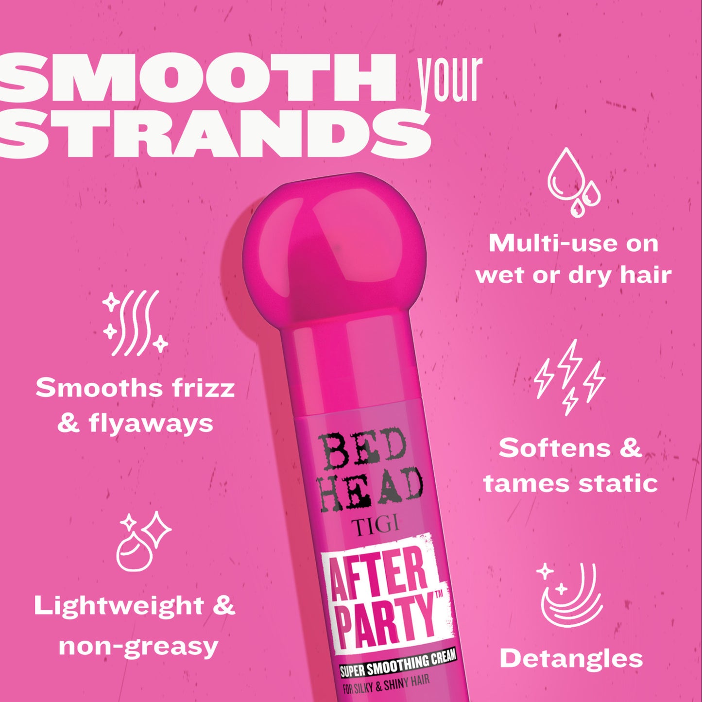 Bed Head by TIGI After Party Super Smoothing Cream for frizzy or dull hair, 3.38 fl oz