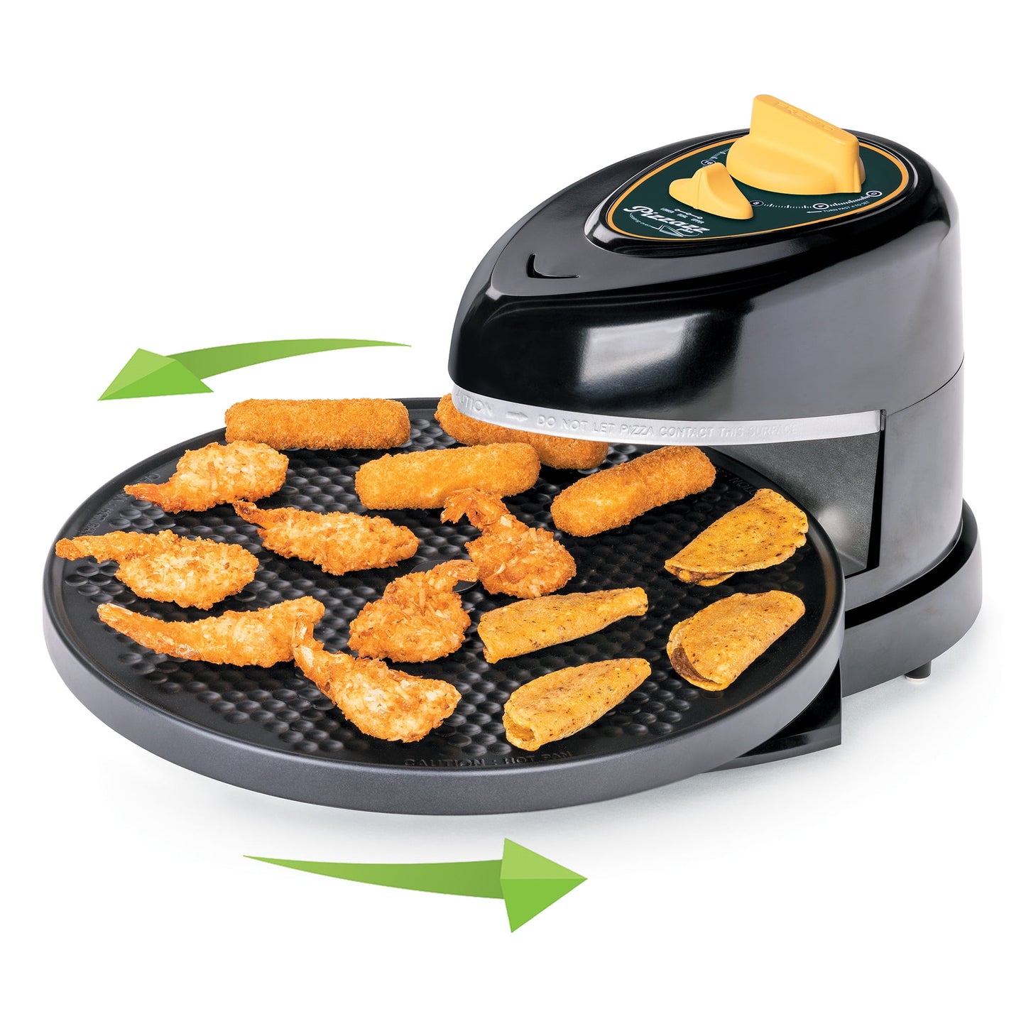 Presto Pizzazz Plus Electric Rotating Pizza Oven Green and Yellow, New 03434