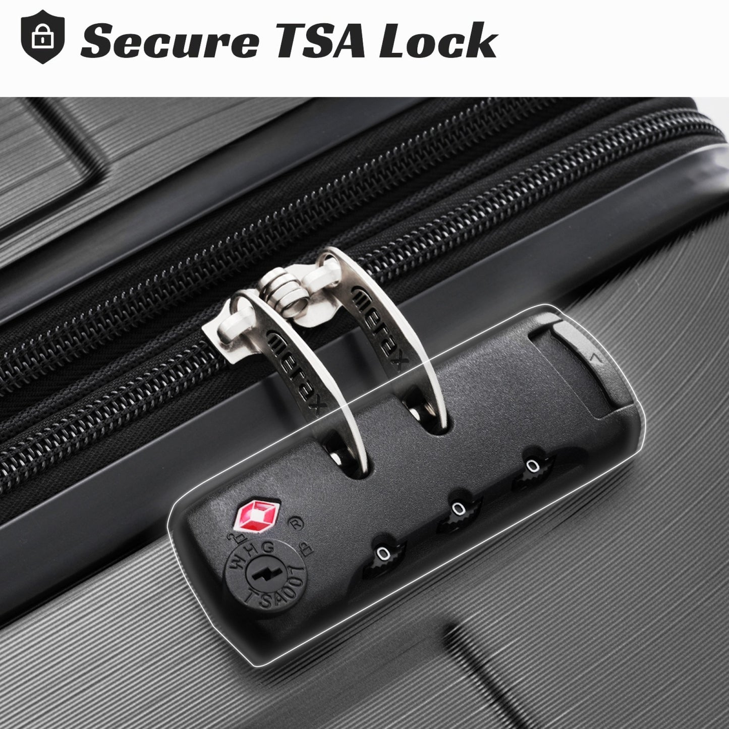 Carry on Luggage 24 inch, ABS+PC Lightweight 65L Capacity Hardshell Suitcase with TSA Lock & Wheels for Travel Trip