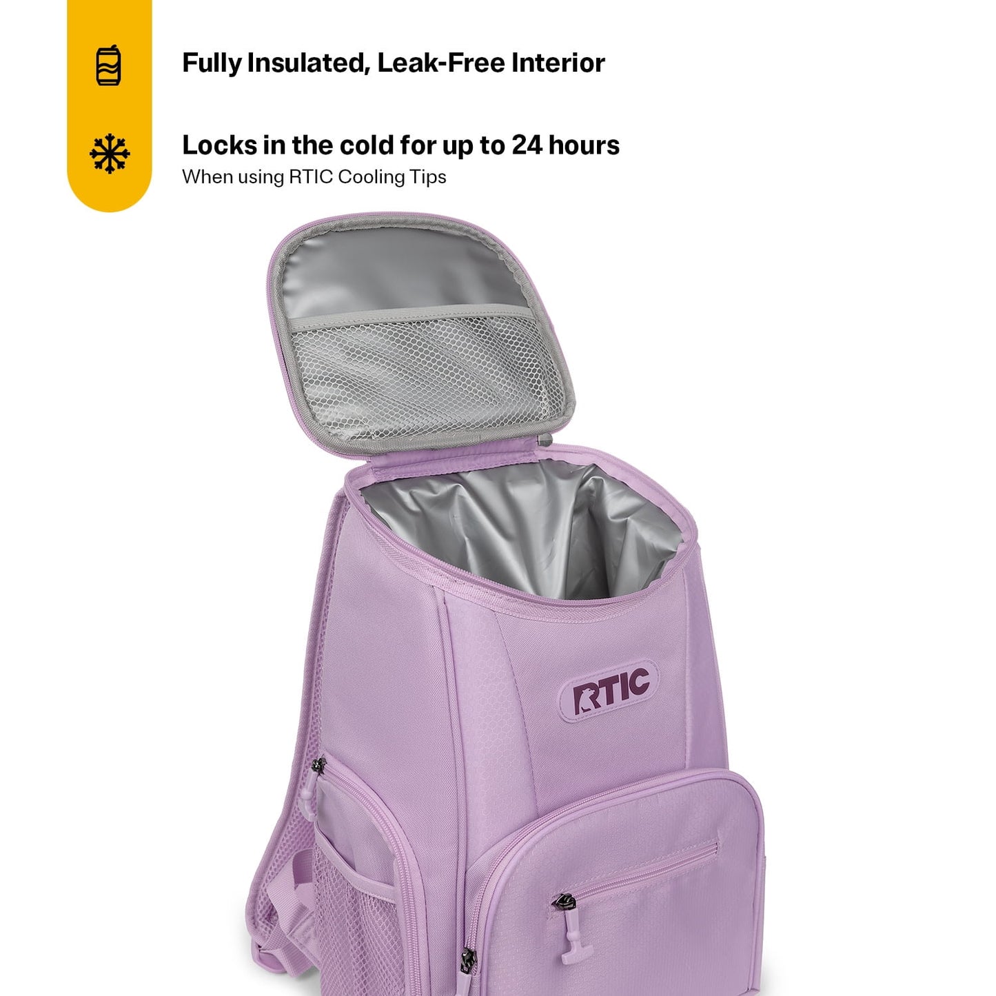 RTIC 15-Can Lightweight Cooler Backpack with Pockets, Lavender