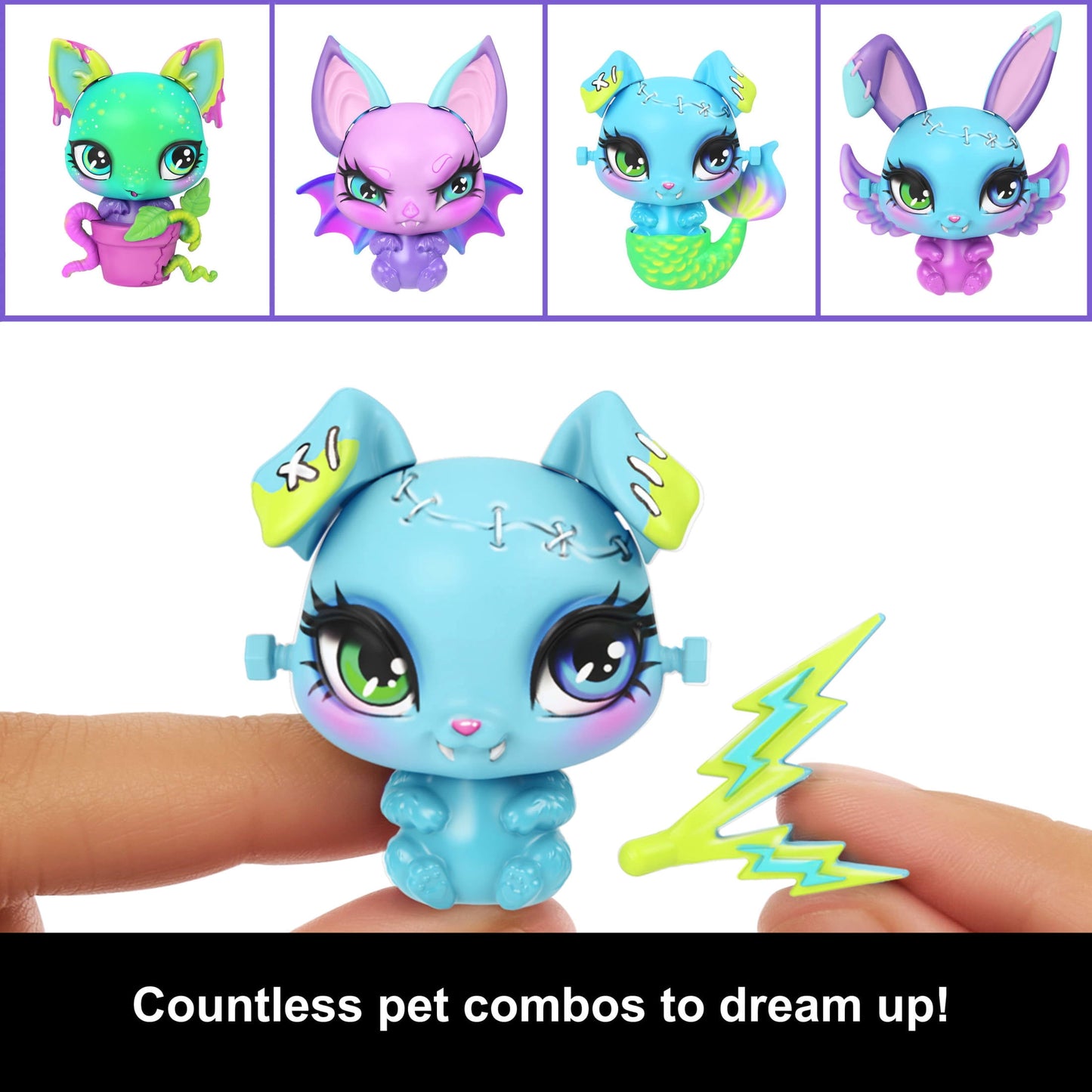 Monster High Frankie Stein Make-A-Monster Pet Doll Playset, 30+ Accessories for Countless Pet Combos
