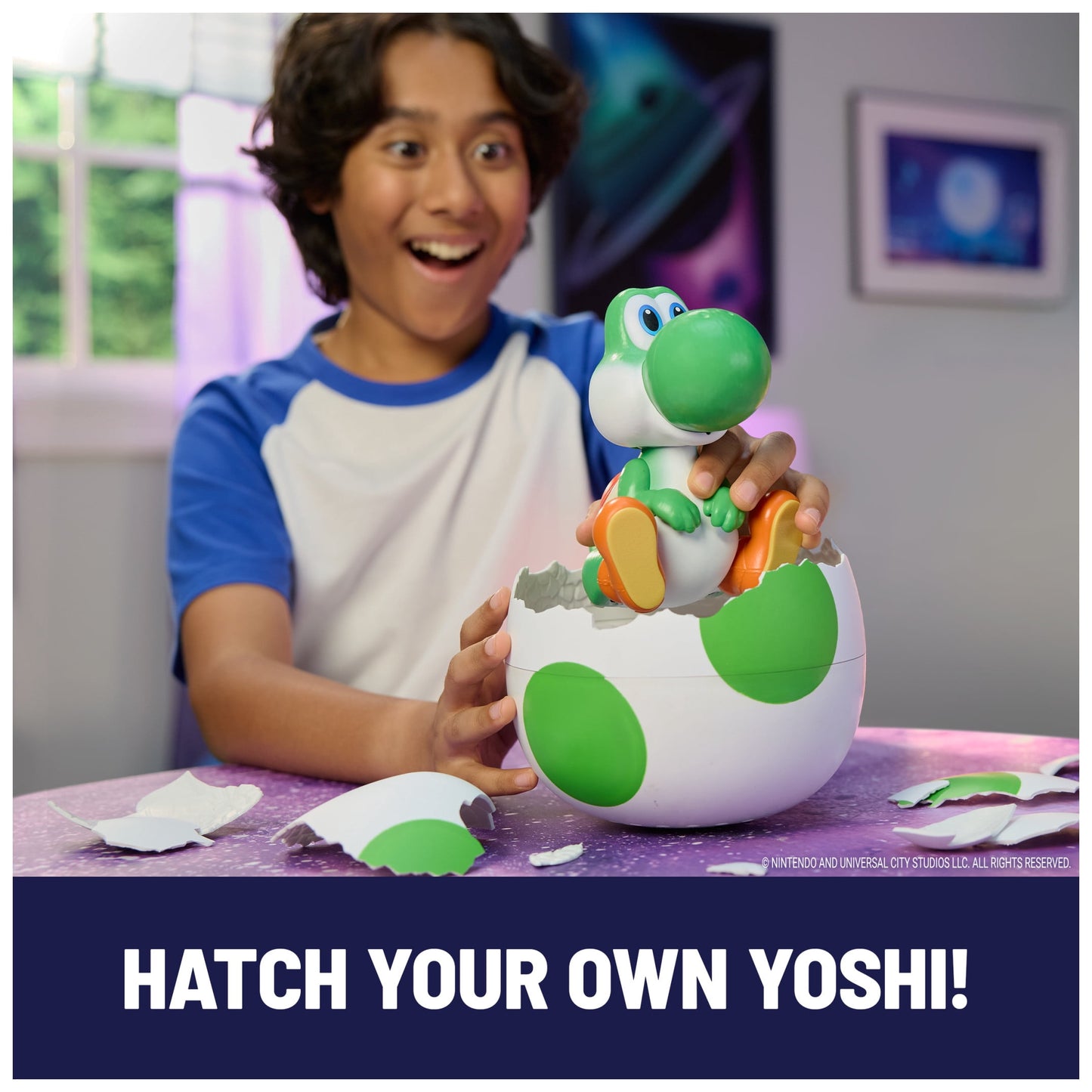 Super Mario Galaxy Movie, Hatchin' Yoshi Interactive Yoshi Figure, For Ages 4 and up
