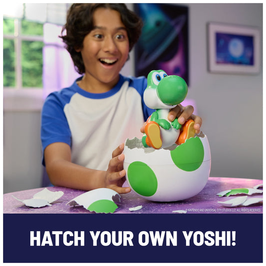 Super Mario Galaxy Movie, Hatchin' Yoshi Interactive Yoshi Figure, For Ages 4 and up