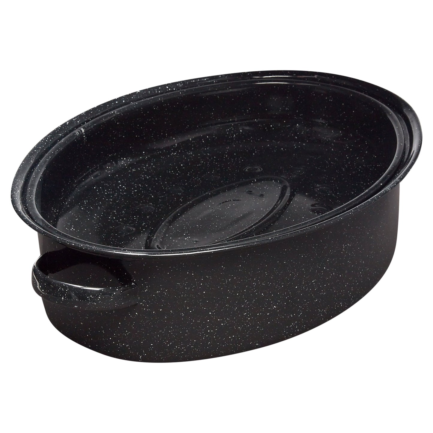 Granite Ware 18" Covered Oval Roaster with 15lb Capacity, Natural Non-Stick Roasting Pan