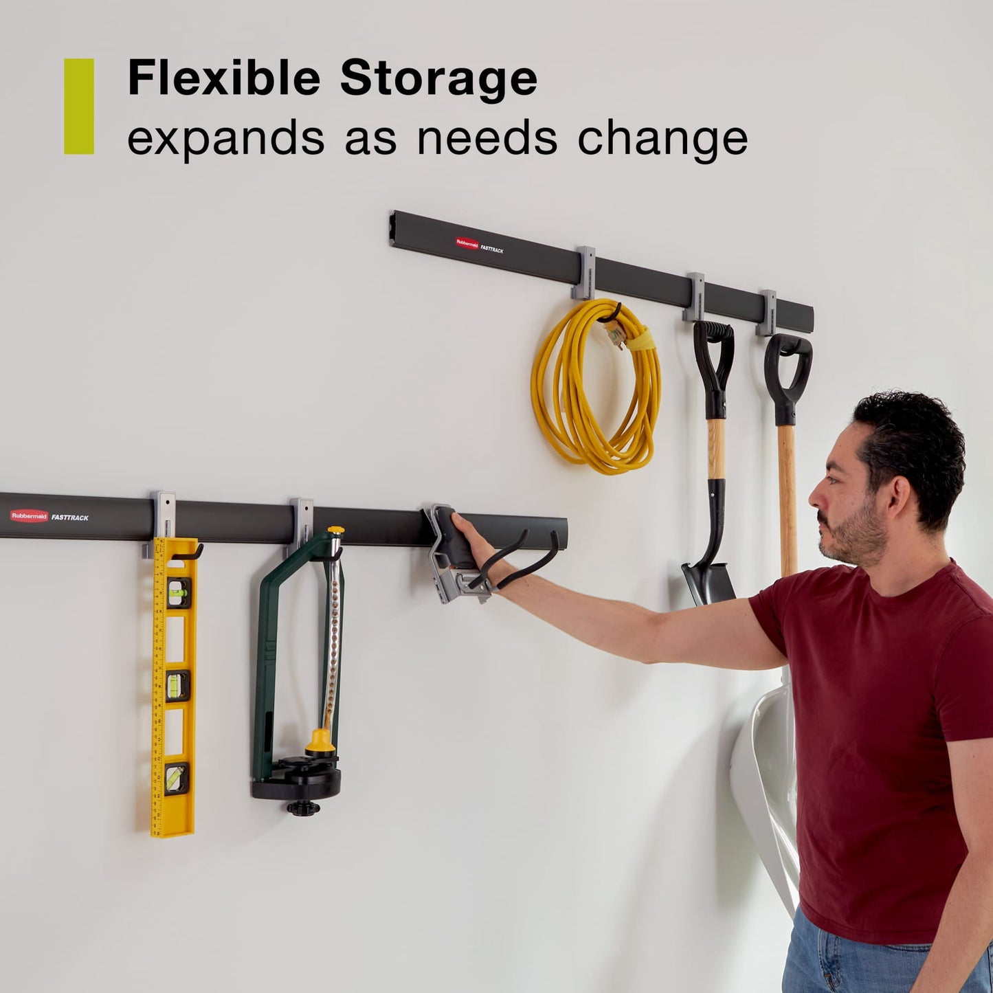 Rubbermaid Garage FastTrack 8-Piece Small Kit, Black/Grey