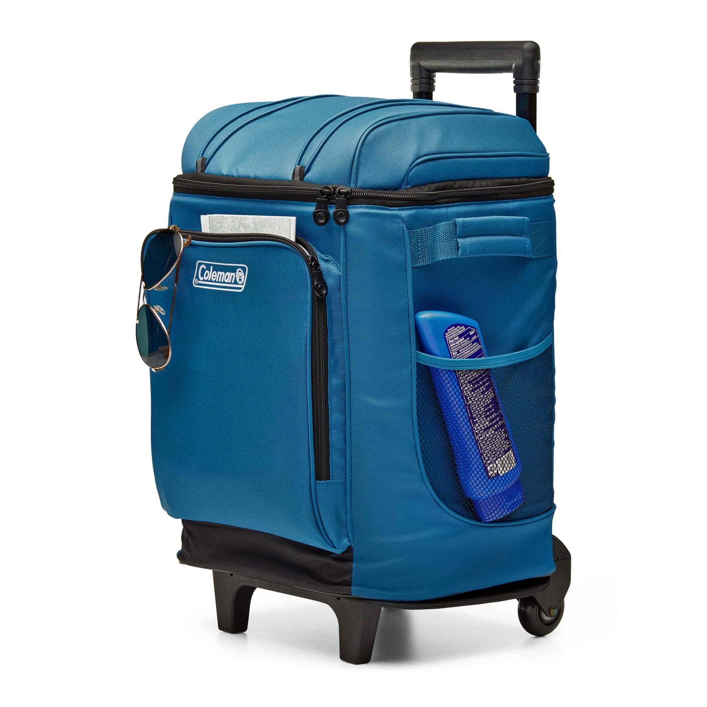 Coleman CHILLER 42-Can Insulated Soft Cooler Bag with Wheels, Ocean
