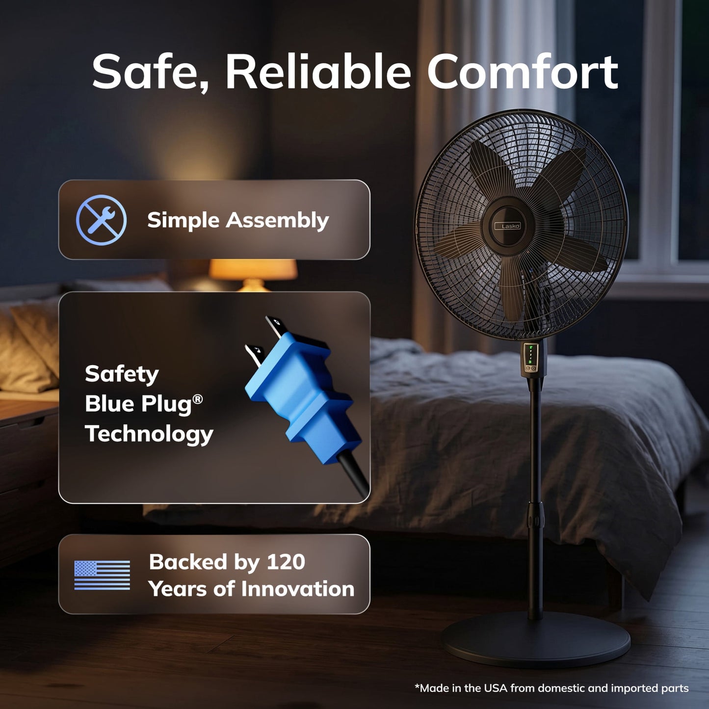 Lasko Cyclone Max 18" 4-Speed Oscillating, Remote, Adjustable Height Pedestal Fan S18605