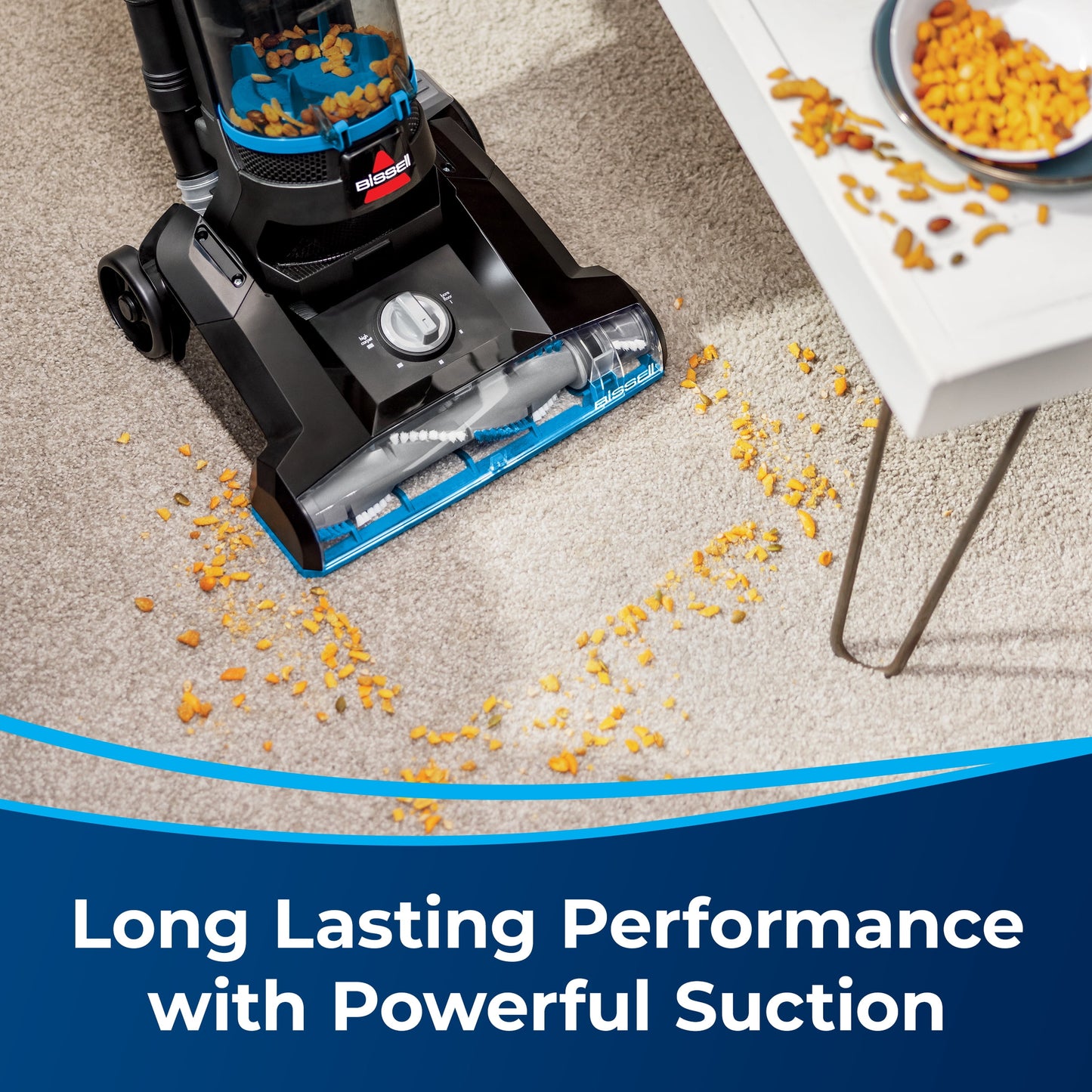 BISSELL PowerForce Helix, Bagless, Upright Vacuum, Pet Friendly, Scatter-Free Technology, Helix Dirt Separation System, Lightweight, 3313, Blue & Black