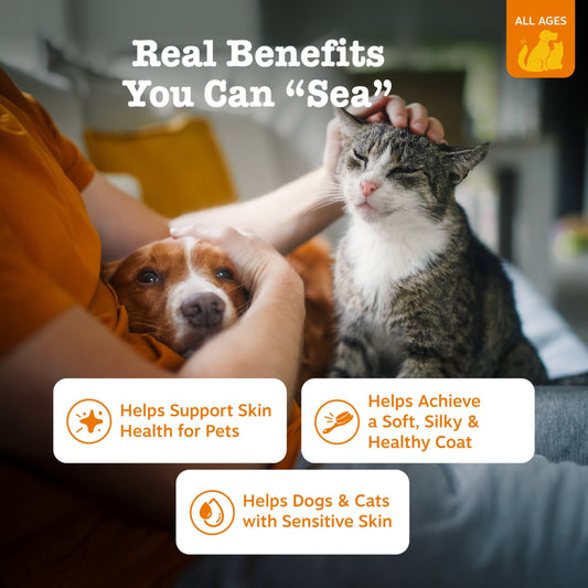 Zesty Paws Wild Alaskan Omega-3 Blend Pollock + Salmon Oil for Dogs & Cats, 32oz