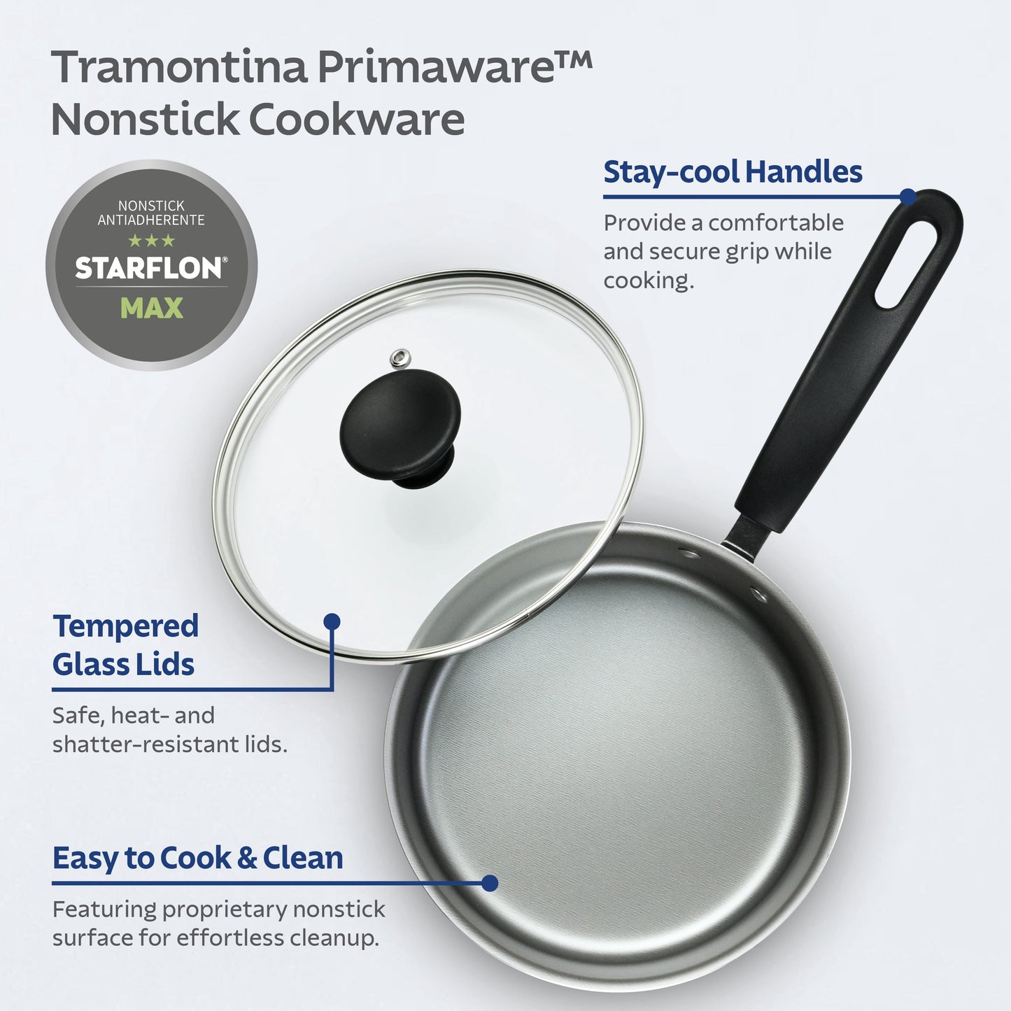 Tramontina Primaware 18-Piece Nonstick Cookware Set Blue