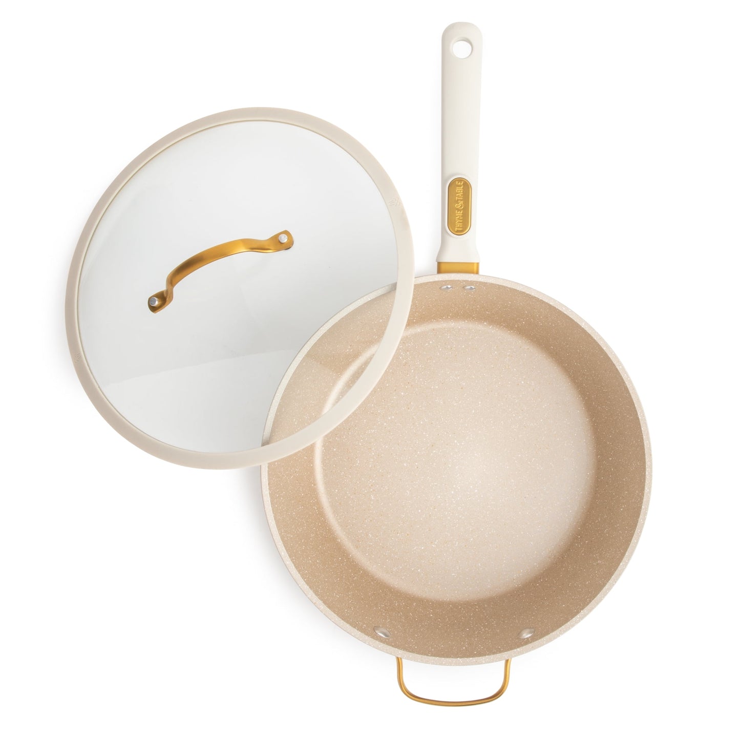 Thyme & Table 5-Quart Non-Stick Aluminum SautÃ© Pan - Taupe & Gold, Granite Collection