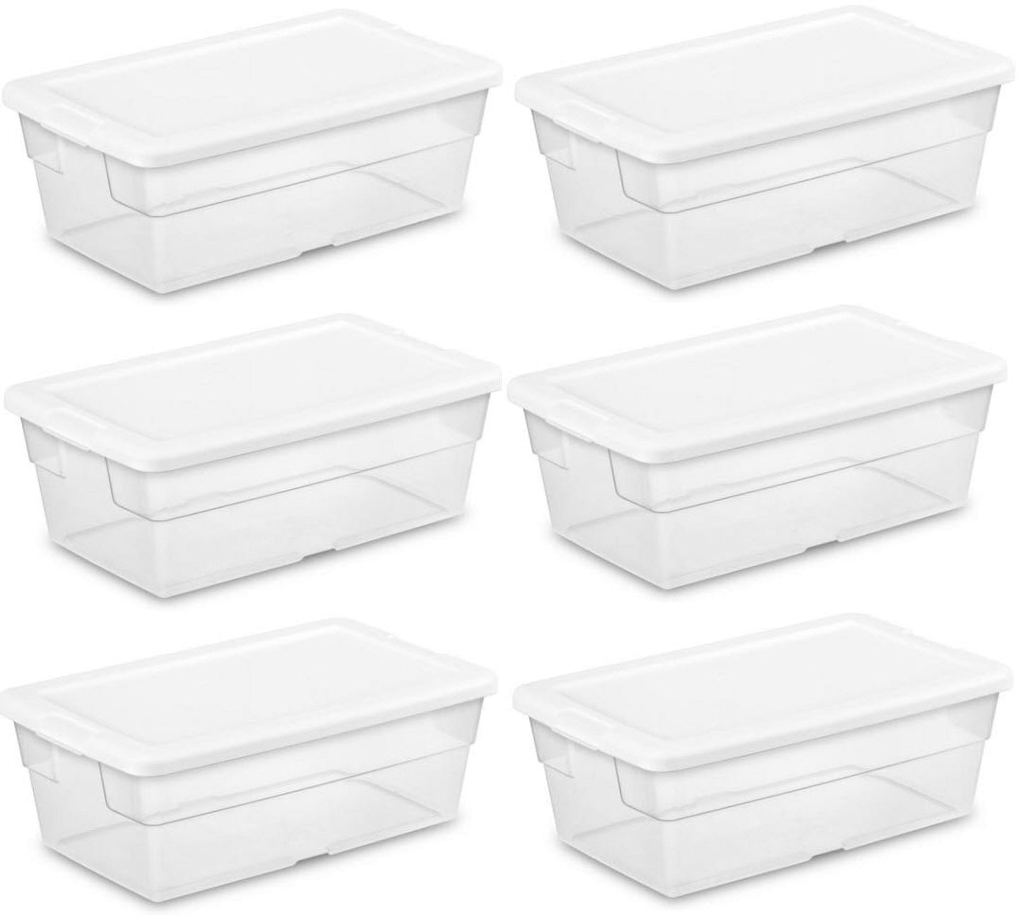 Sterilite Large Storage Bin, 18 Gallon Durable Plastic Storage Tote with Snap-on Lid, Light Blue, 8 Pack