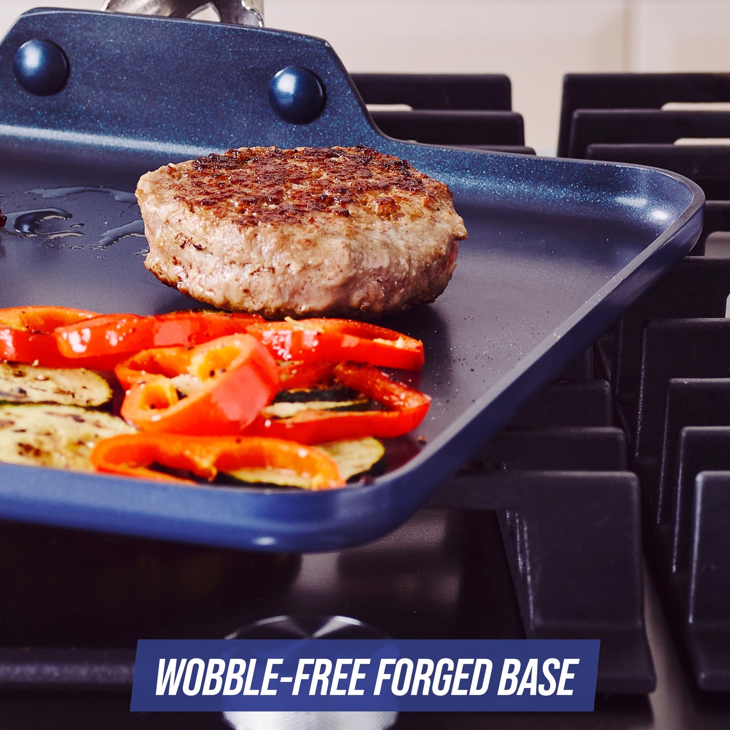 Blue Diamond 11″ Ceramic Nonstick Griddle – Toxin-Free, Dishwasher, Oven, and Metal Utensil Safe