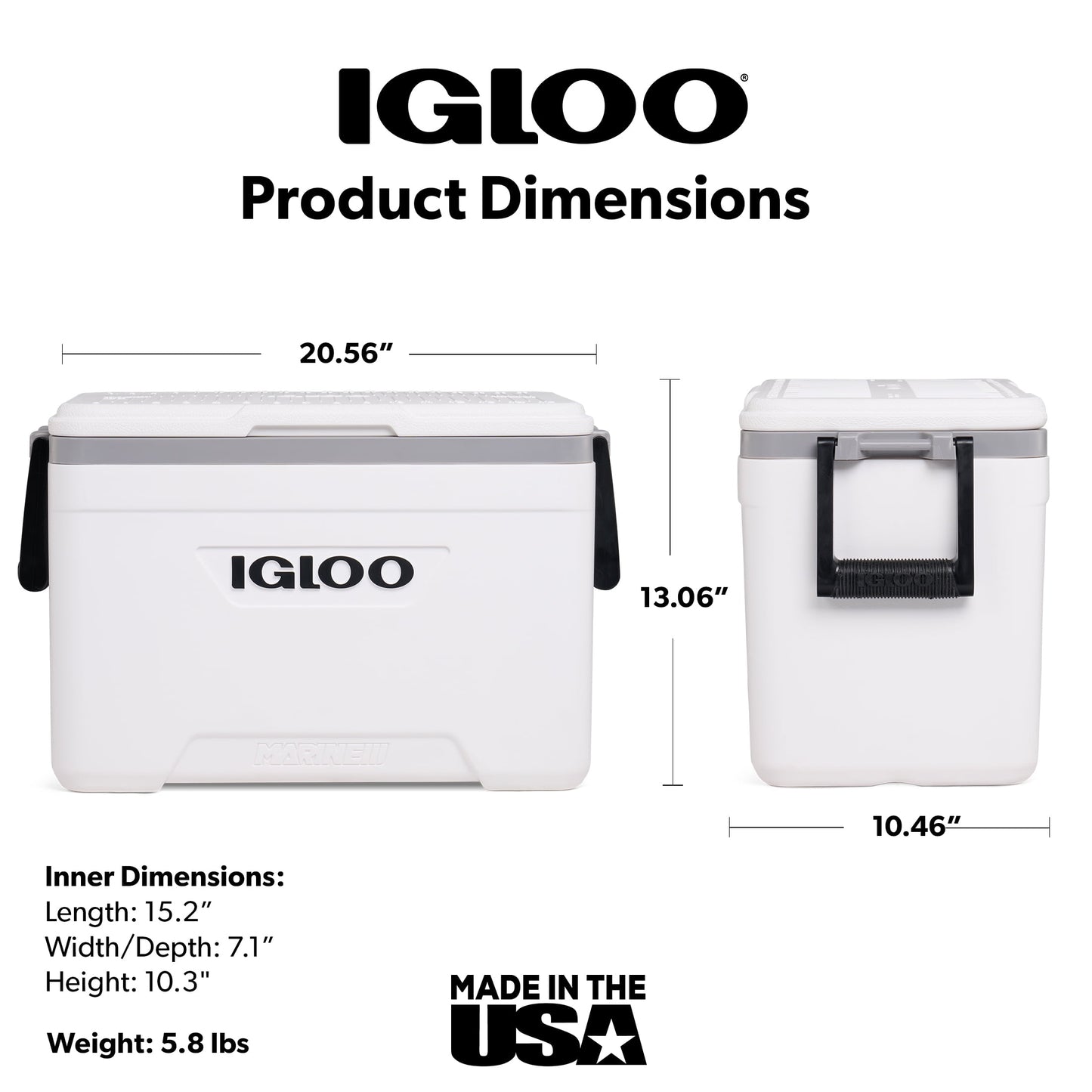 Igloo 25 QT Marine Hard Sided Cooler, White