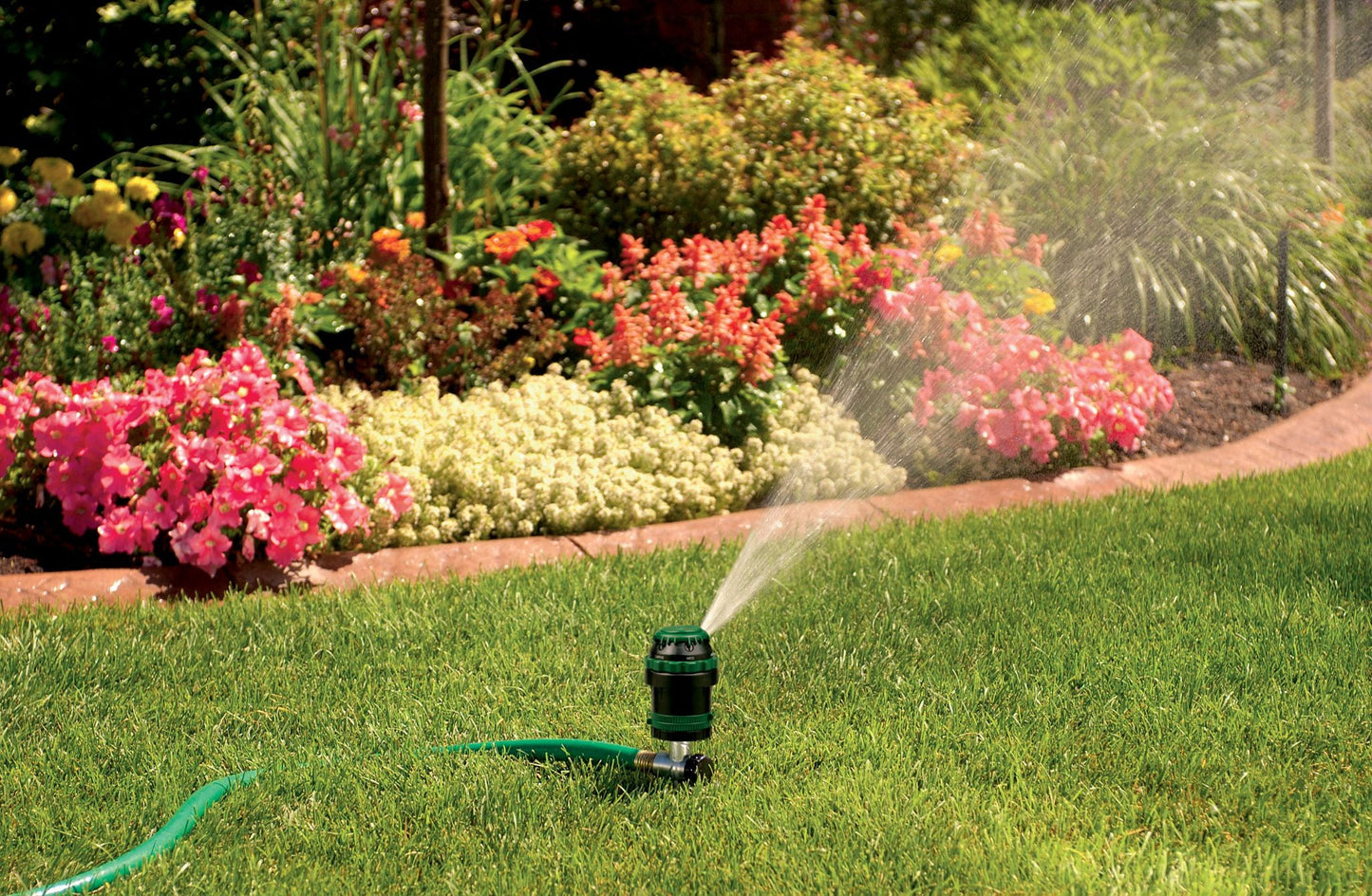 Orbit H2O-6 Gear-Drive Outdoor Hose Watering Lawn Sprinkler on Metal T Spike