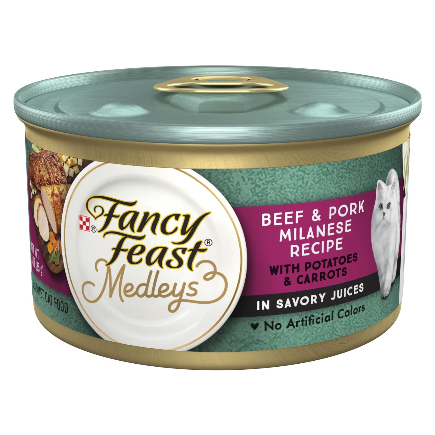 (12 pack) Purina Fancy Feast Medleys Beef & Pork Milanese Wet Cat Food, 3 oz Can