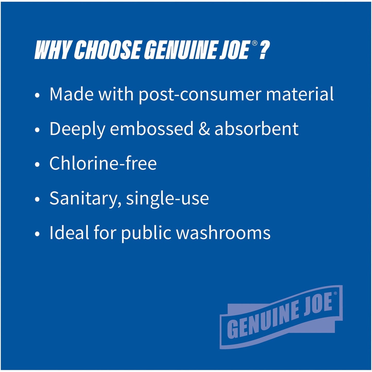 Genuine Joe GJO21100 Multifold Towels, 250 Sheets per Pack, 16 Pack