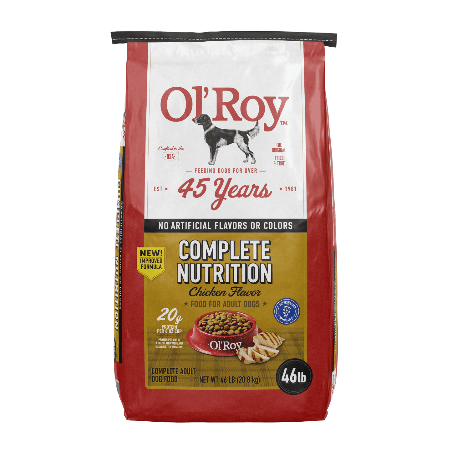 (2 pack) Ol' Roy Complete Nutrition Chicken Flavor Dry Dog Food, 46 lb Bag