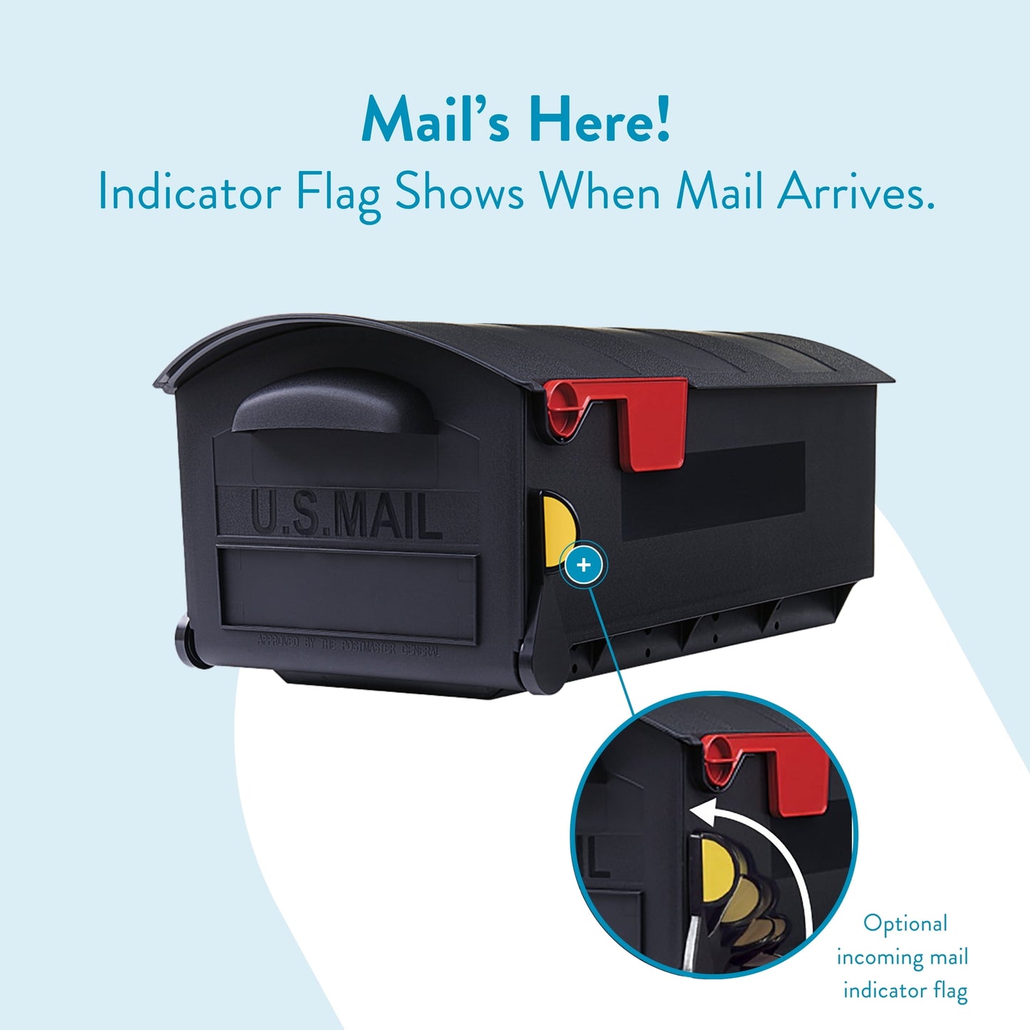 Architectural Mailboxes Patriot Plastic, Large, Post-Mount Mailbox in Black
