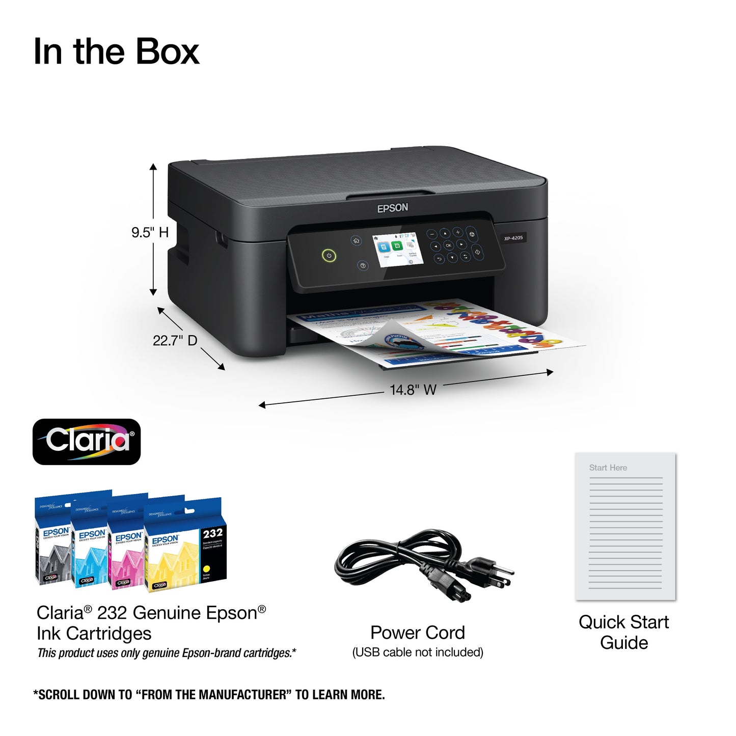 Epson Expression Home XP-4205 Wireless Color Printer with Scanner and Copier, Automatic 2-Sided Printing