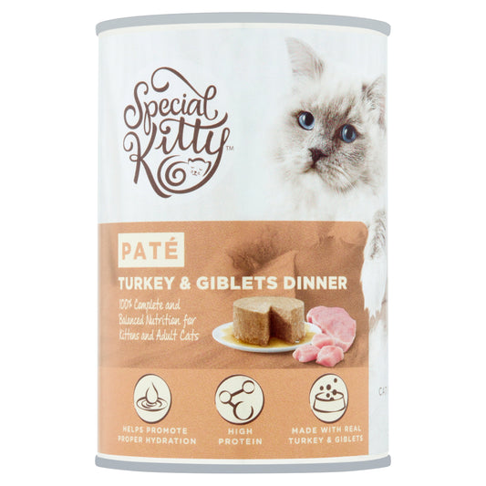 (24 pack) Special Kitty Turkey & Giblets Dinner Pate Wet Cat Food, 22 oz Can