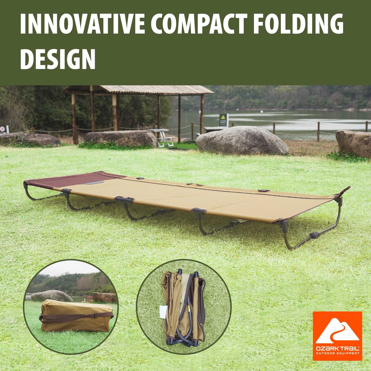Ozark Trail Zipper Cot, Adult, 75.5" x26" x 5.5"
