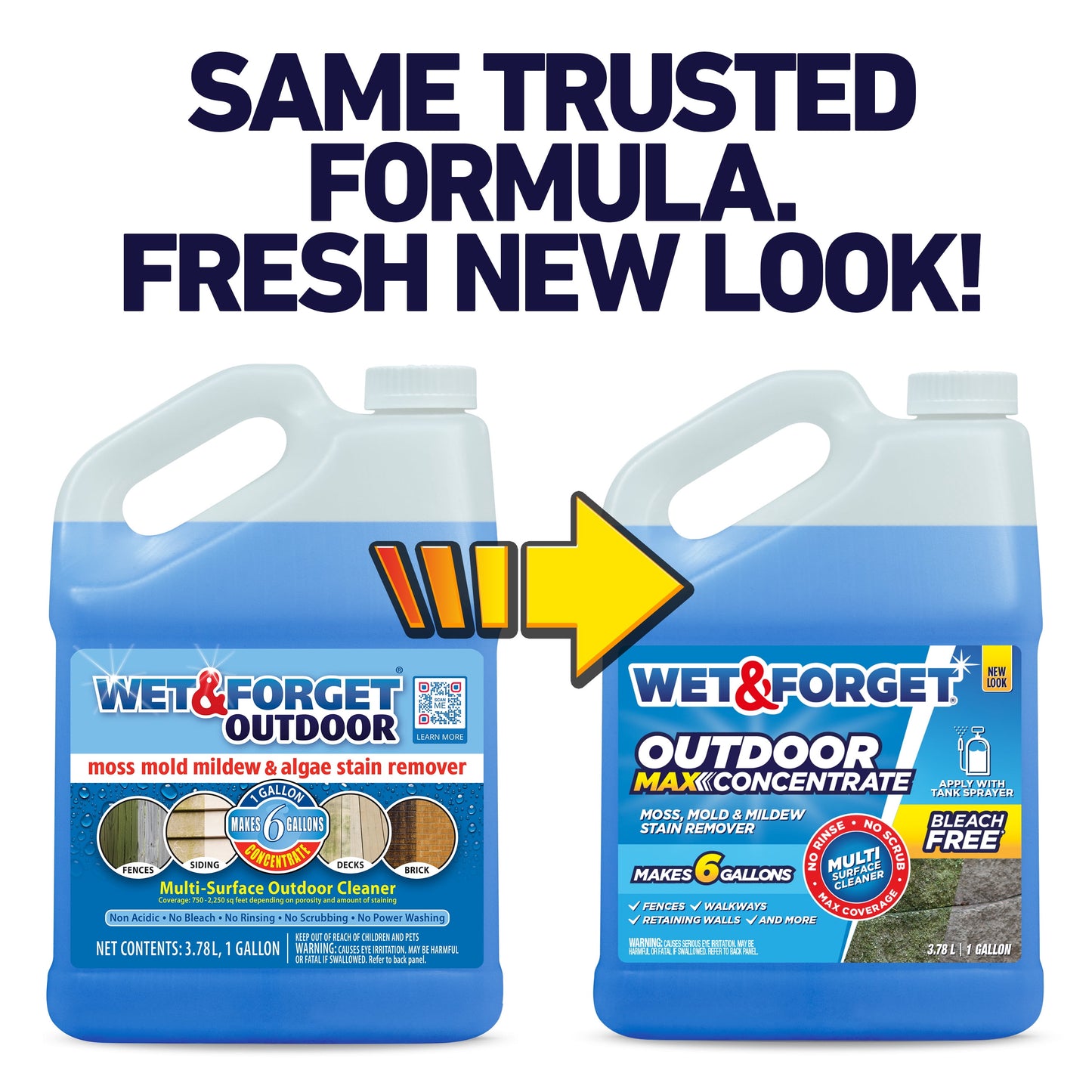 Wet & Forget Outdoor MAX Moss, Mold, Mildew, and Algae Stain Remover Concentrate, 128 oz