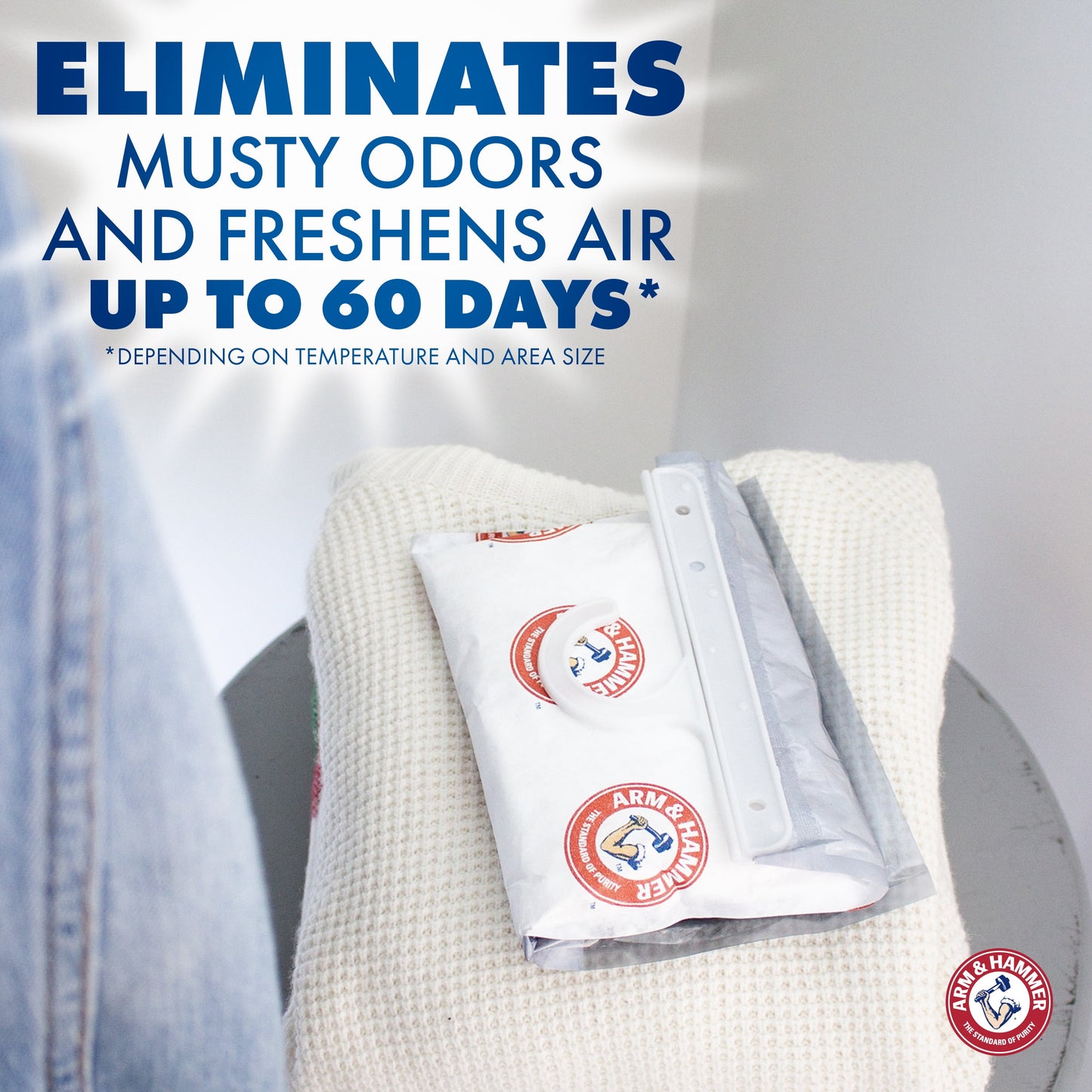 (2 pack) Arm & Hammer Moisture Absorber Hanging Bag - 16 oz, 2-pack, Clean Burst