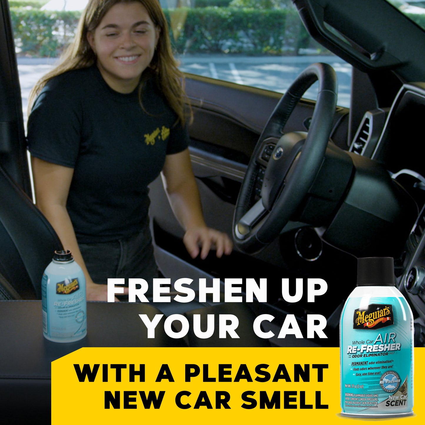 (2 pack) Meguiar's Whole Car Air Re-Fresher Odor Eliminator Mist, New Car Scent, G16402, 2 oz