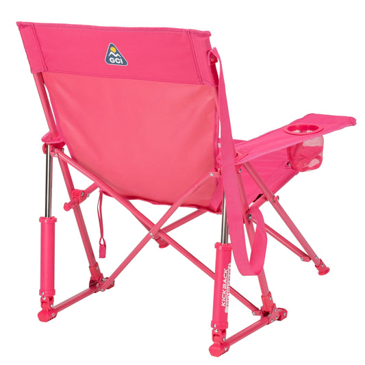 GCI Outdoor Kickback Rocker Low Profile Rocking Camp Chair, Sport Pink