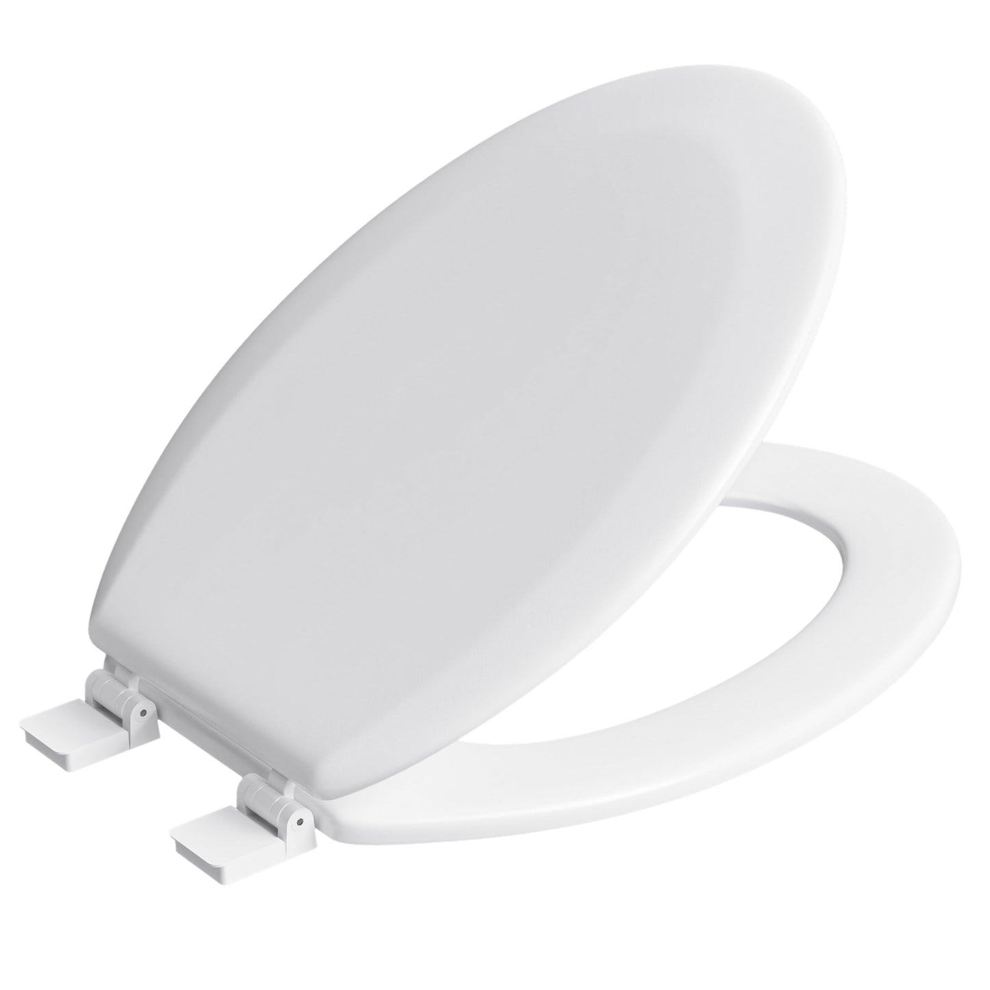 Mayfair Natural Reflections Round Wood Veneer Toilet Seat in Natural Oak with Chrome Hinge