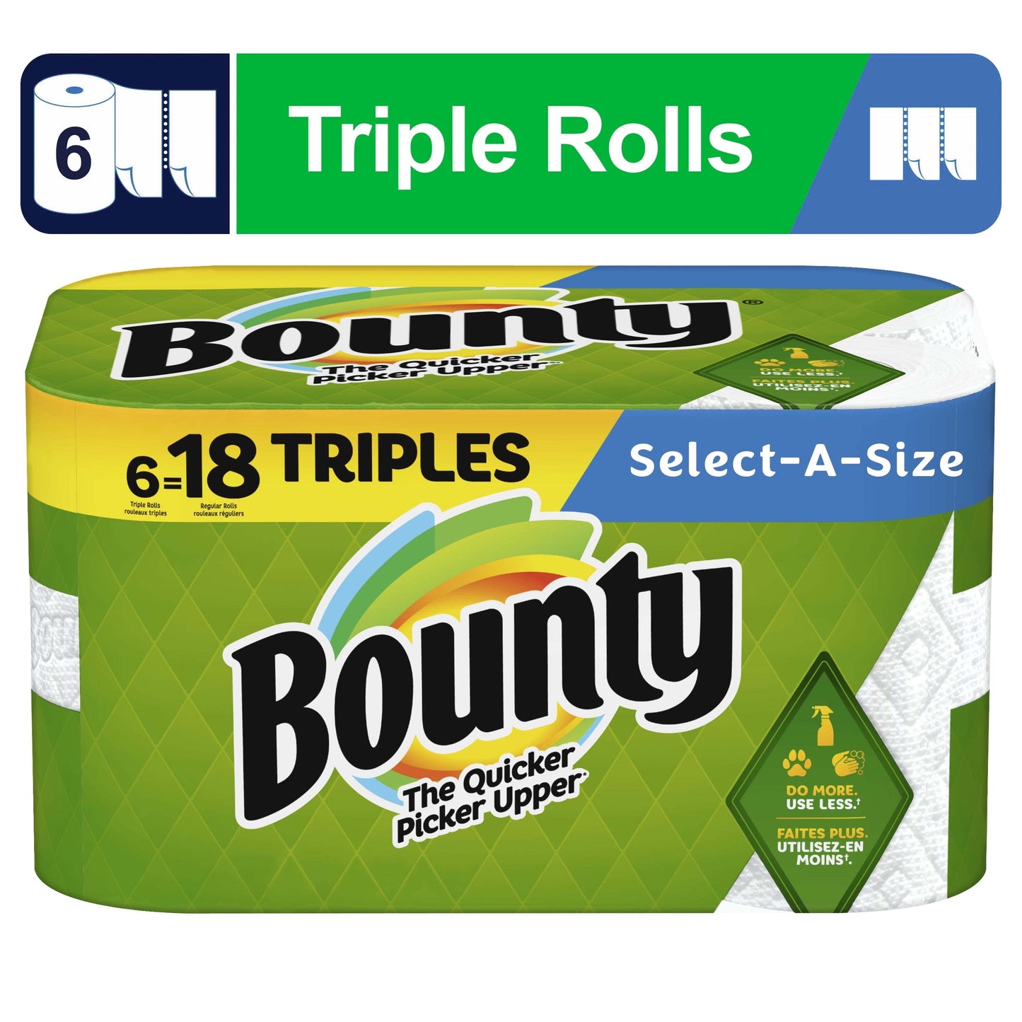Bounty Select-a-Size Paper Towels, 12 Double Rolls, White