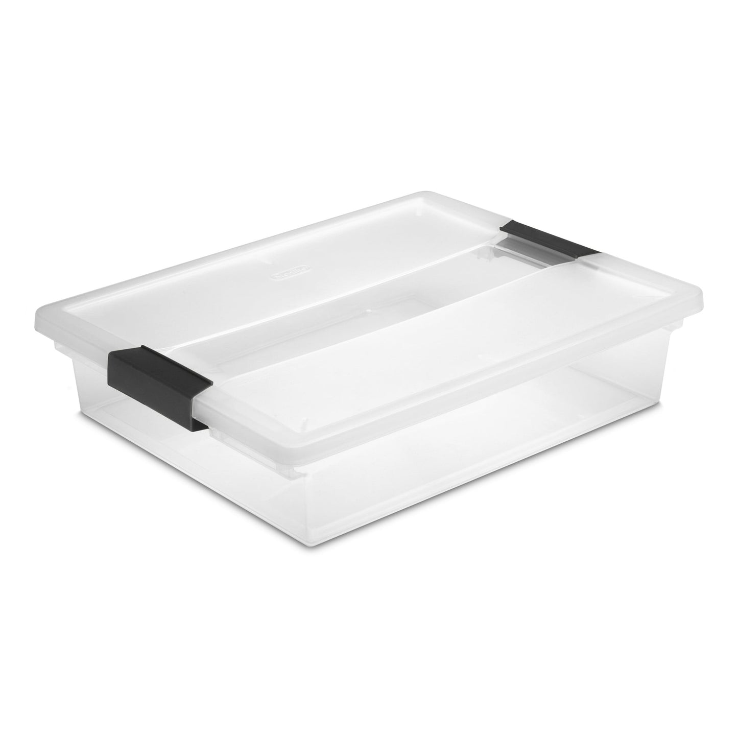 Sterilite Large Storage Bin, 18 Gallon Durable Plastic Storage Tote with Snap-on Lid, Light Blue, 8 Pack