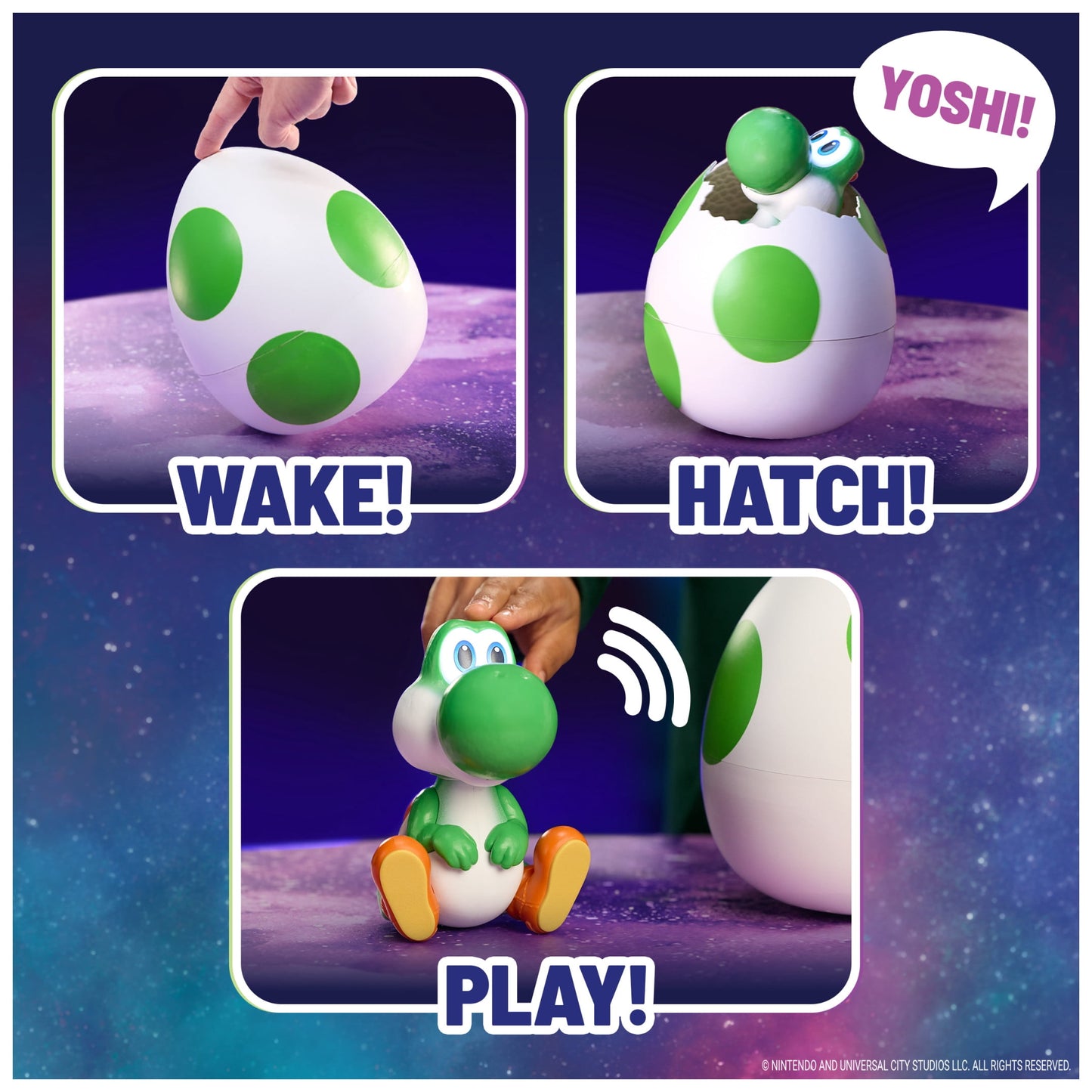 Super Mario Galaxy Movie, Hatchin' Yoshi Interactive Yoshi Figure, For Ages 4 and up