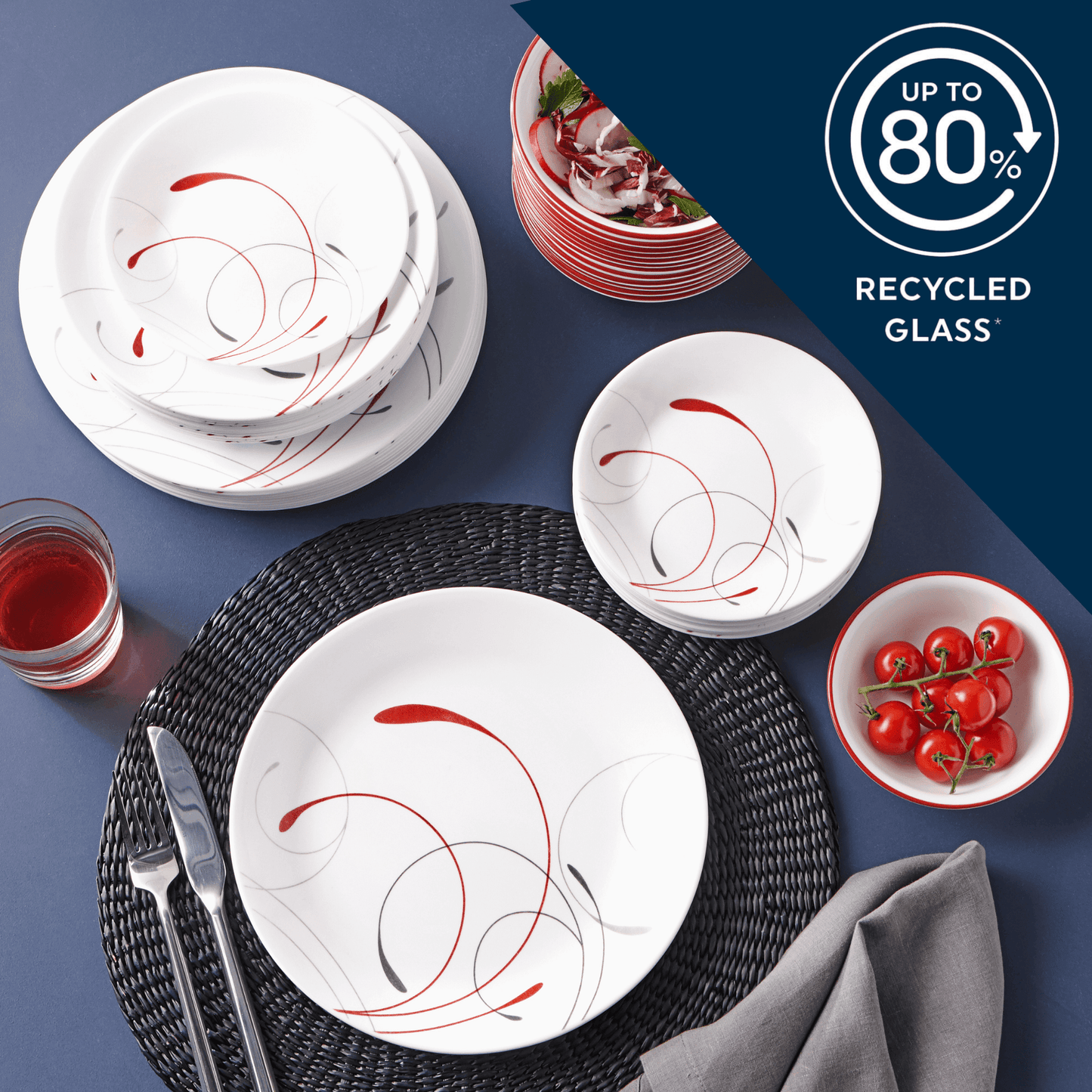 (2 pack) Corelle Splendor 12-Piece Glass Dinnerware Set (Service for 4)
