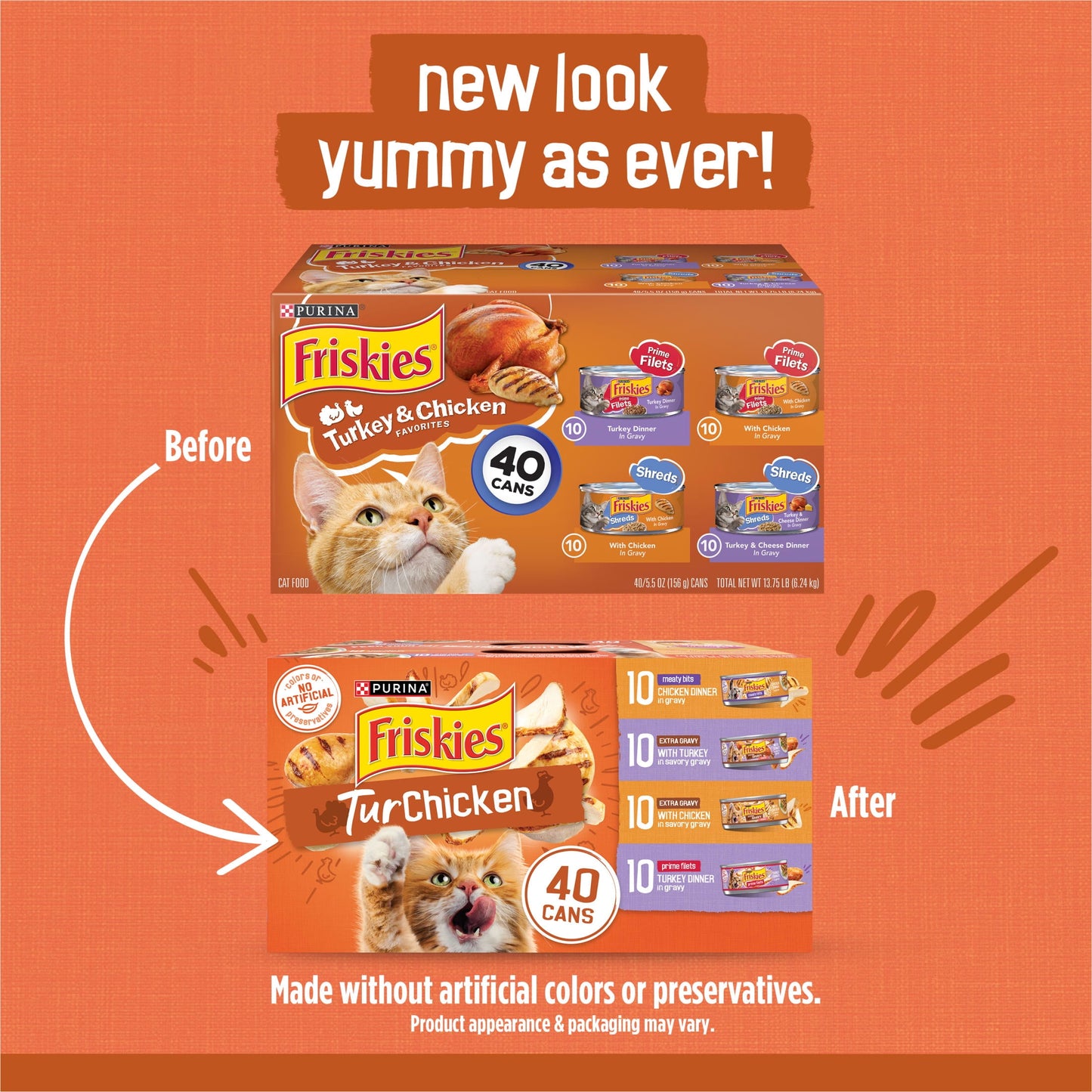 Purina Friskies Turchicken Gravy, Soft Variety Pack, Wet Cat Food, 5.5 oz Cans