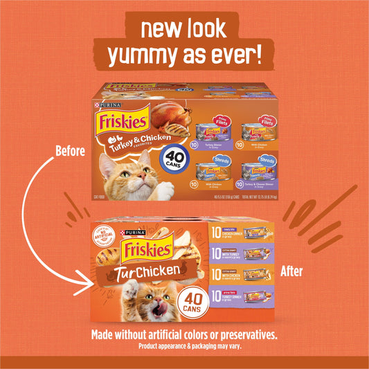 Purina Friskies Turchicken Gravy, Soft Variety Pack, Wet Cat Food, 5.5 oz Cans