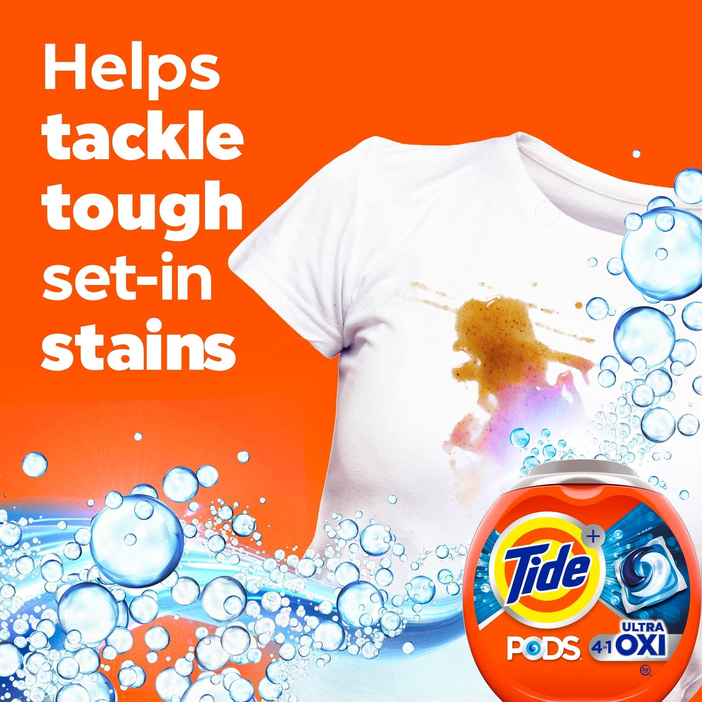 Tide PODS Laundry Detergent Soap Pacs, Ultra OXI, 57 Count