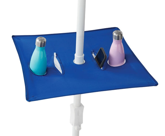 Mainstays 6 ft Blue and White Stripe Beach Umbrella, Sun Protection