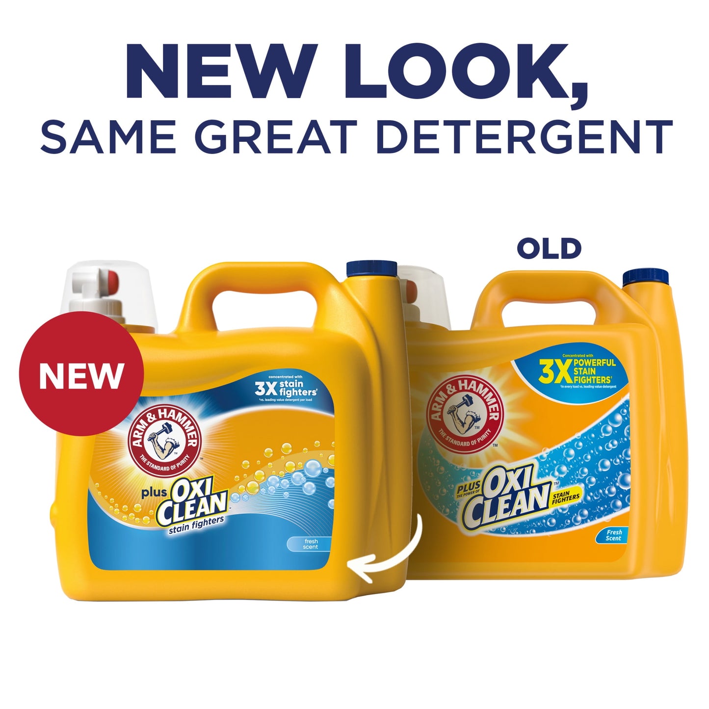 ARM & HAMMER Plus OxiClean Stain Fighters Liquid Laundry Detergent, Fresh Scent,  128 Loads