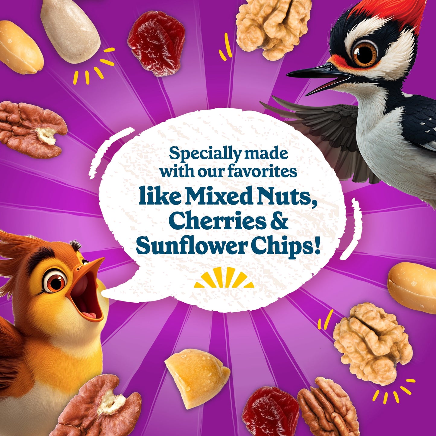 Pennington Feeding Frenzy Woodpecker Nut & Fruit Double Nut Blend Wild Bird Food, 15 Pounds